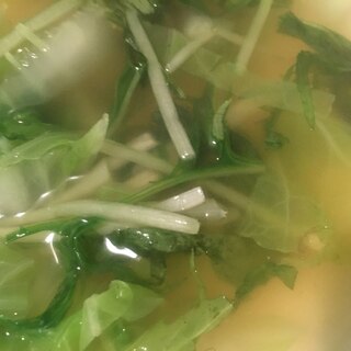 白菜と水菜の味噌汁